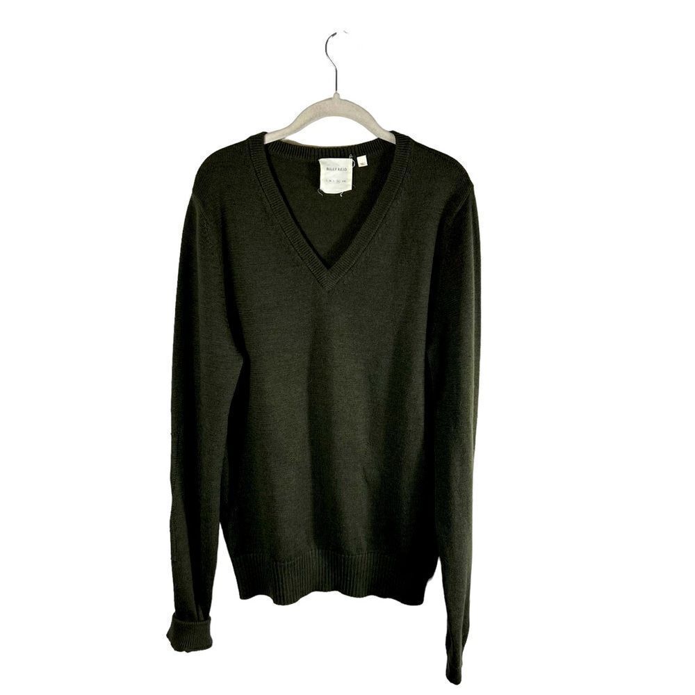 Billy Reid Olive Green V Neck Sweater